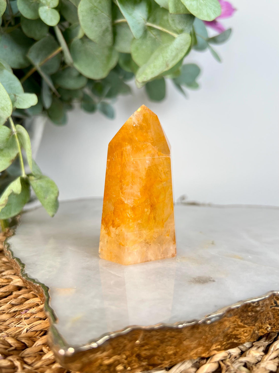 Grade AAA Golden Healer Tower - Natural Hematoid Quartz for Ultimate Healing, Abundance, and High Energy Frequency GHC53, 128g