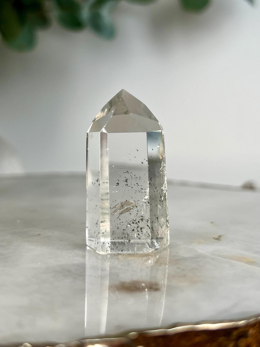 Grade AA+ Clear Quartz Tower with Chlorite from Brazil,Ethically Sourced for Flood Relief | Minor Polish Imperfections 16-24g