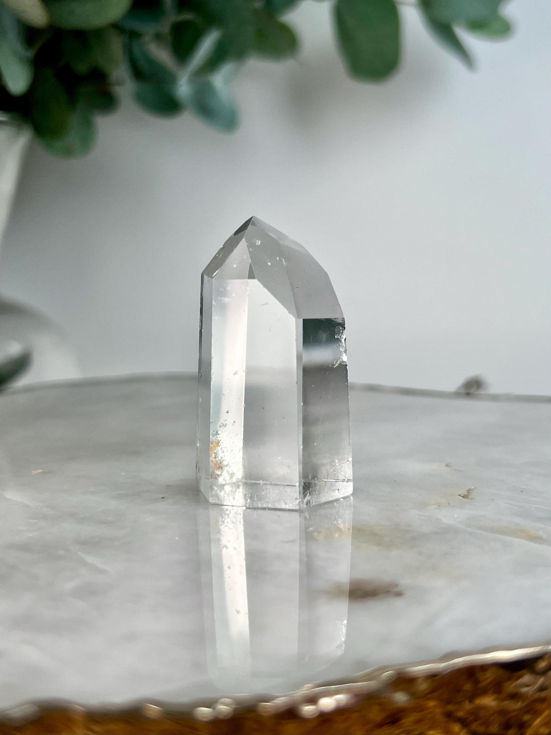Grade AA+ Clear Quartz Tower with Chlorite from Brazil, Ethically Sourced for Flood Relief | Minor Polish Imperfections 32-45g