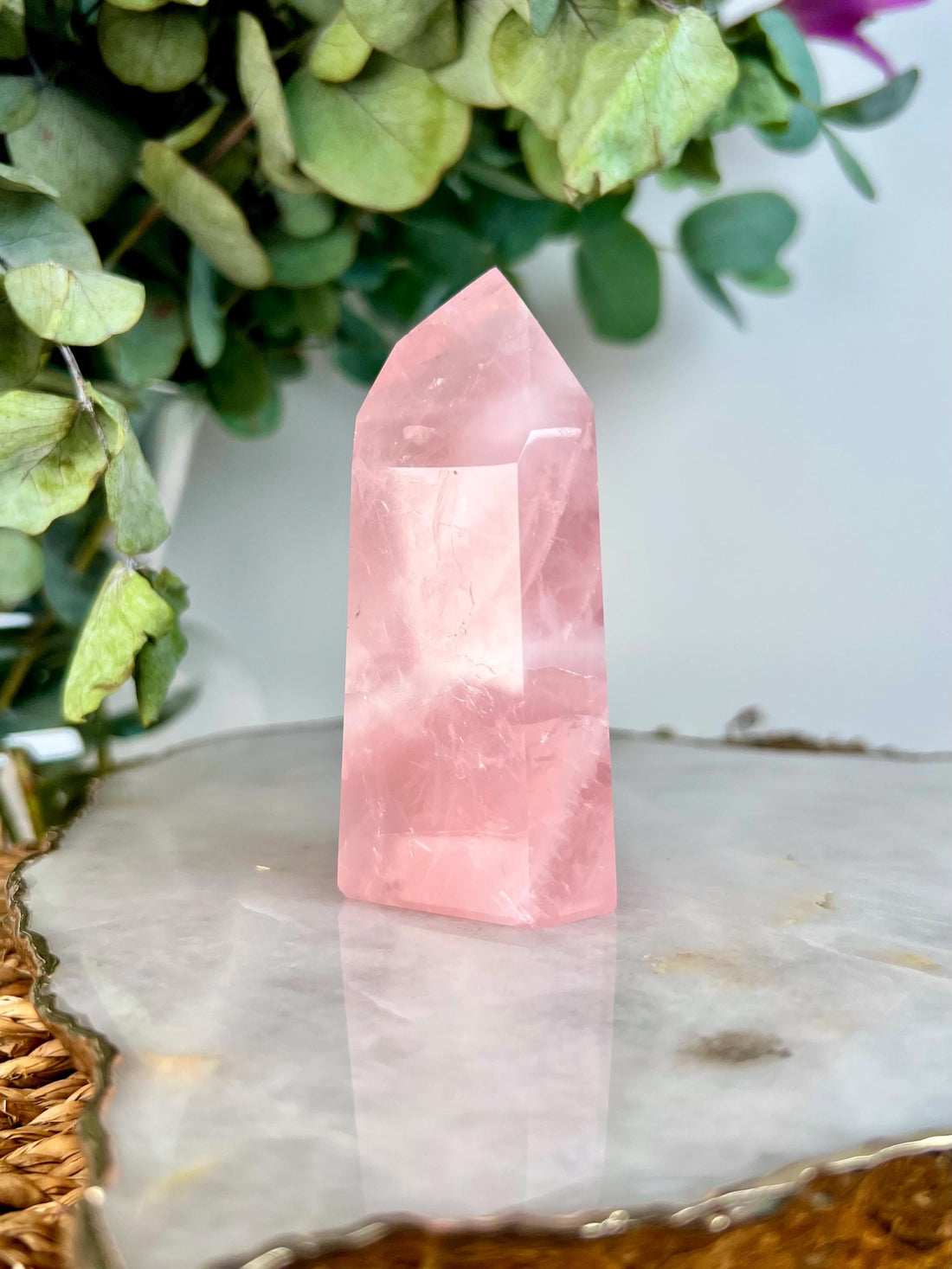Grade AA+ Natural Rose Quartz Tower – Emotional Healing & Self-Love Crystal, from Bahia, Brazil RC15, 148g