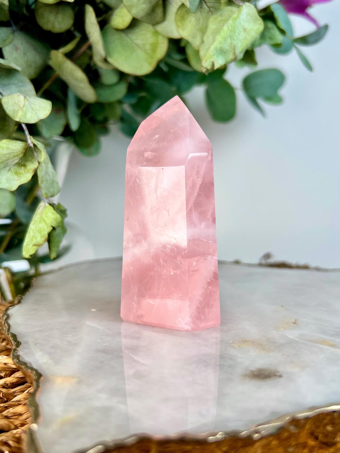 Grade AA+ Natural Rose Quartz Tower – Emotional Healing & Self-Love Crystal, from Bahia, Brazil RC15, 148g