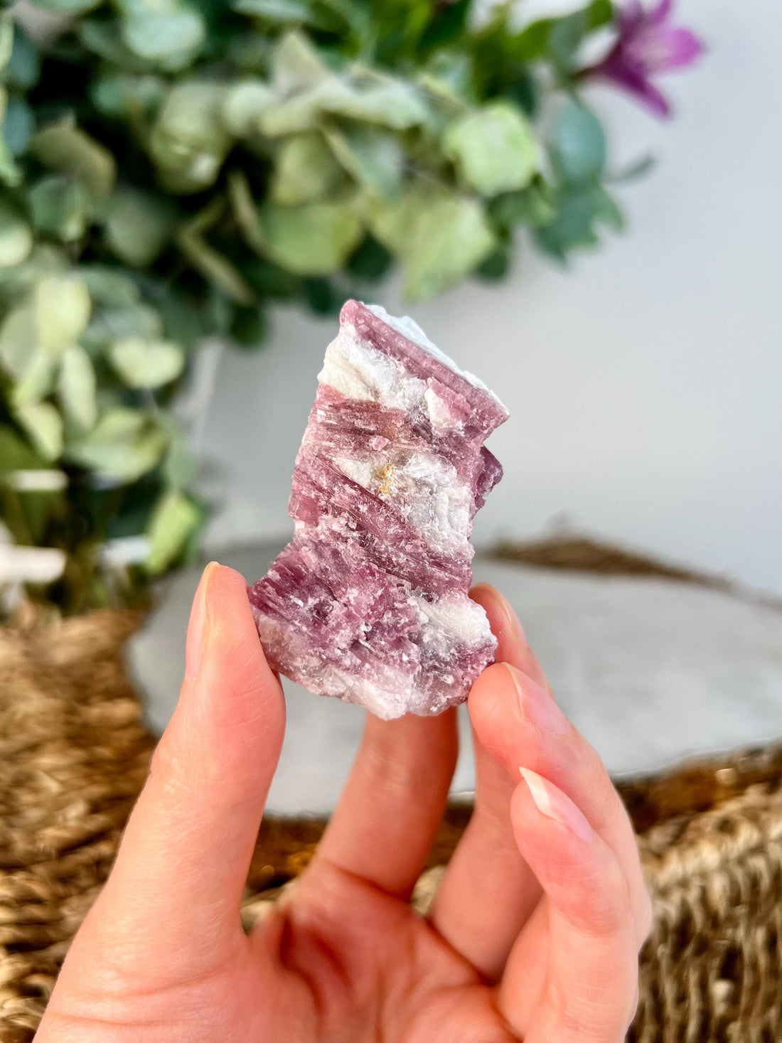 Grade AA Natural Pink Tourmaline on Aquamarine, A Harmonious Blend of Love and Serenity PTC49, 32g