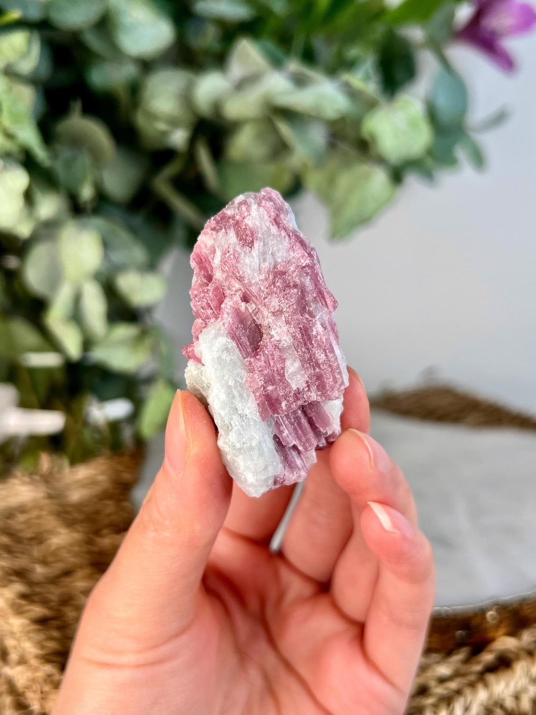 Grade AA Natural Pink Tourmaline on Aquamarine, A Harmonious Blend of Love and Serenity PTC50, 34g