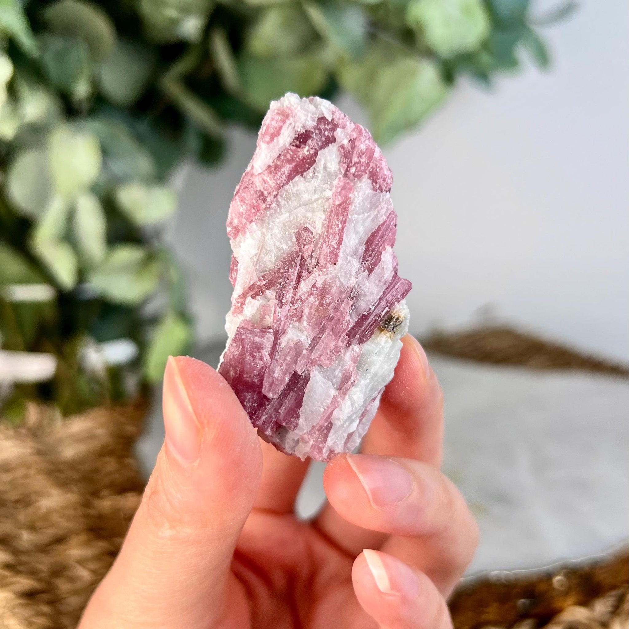 Grade AA Natural Pink Tourmaline on Aquamarine, A Harmonious Blend of Love and Serenity PTC50, 34g