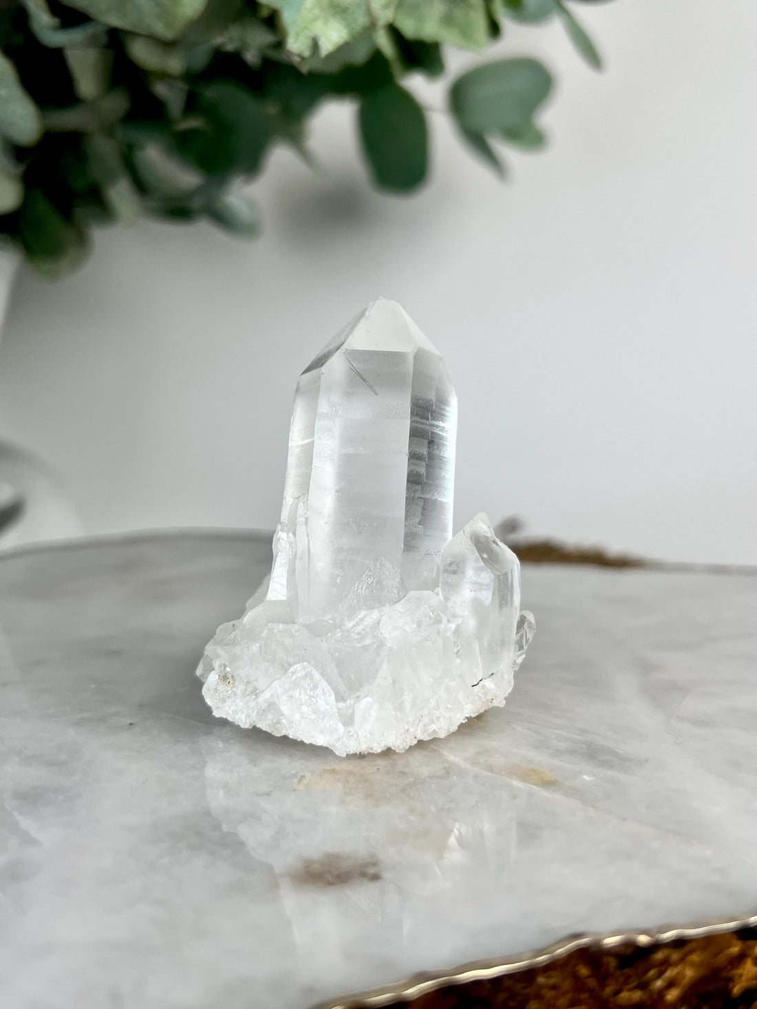 Grade A+ Natural Clear Quartz Cluster with Black Rutile from Diamantina, 80g, CC13