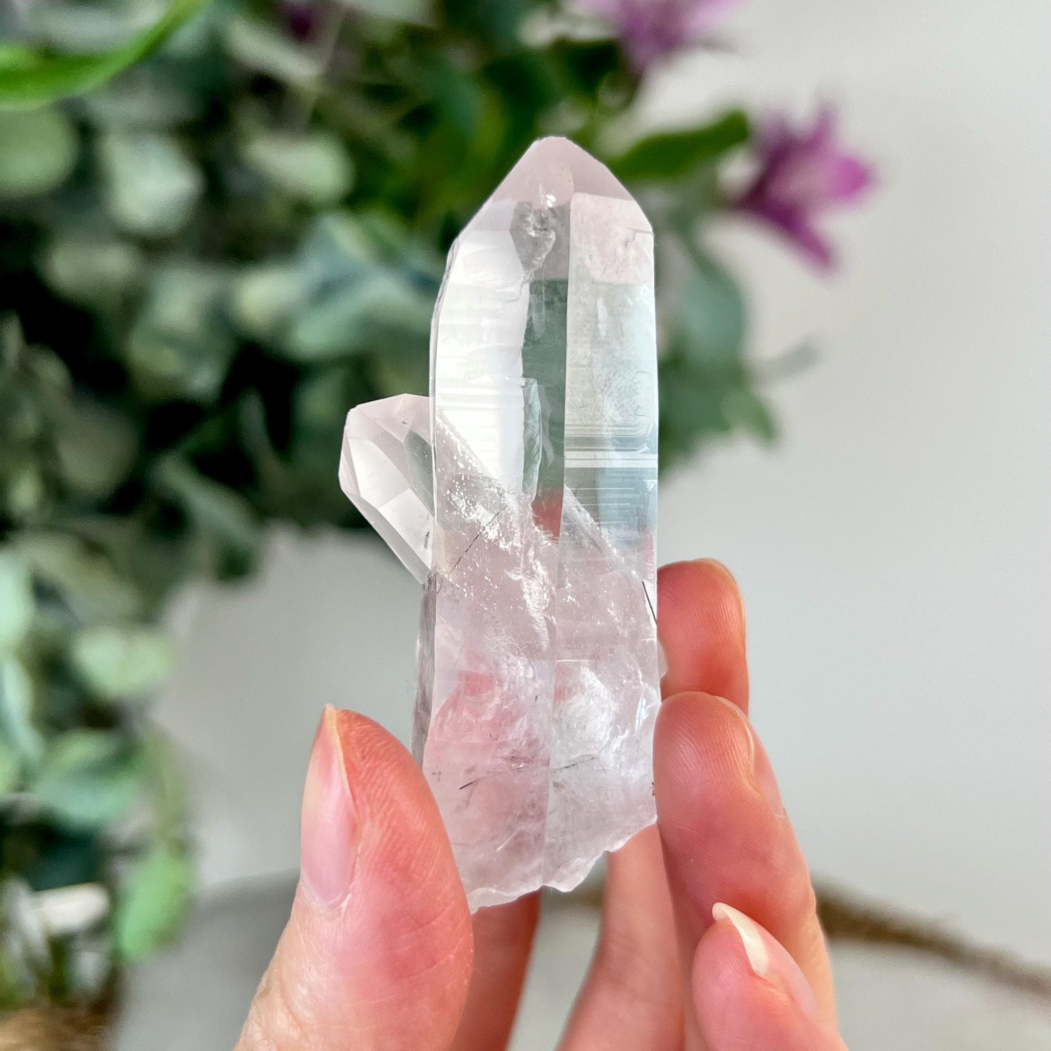 Grade AA Natural Clear Quartz Cluster with fine Black Rutile from Diamantina, 37g, CC17