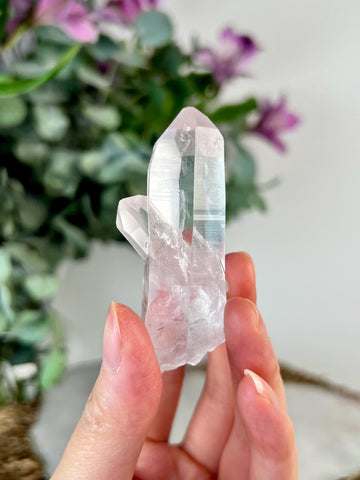 Grade AA Natural Clear Quartz Cluster with fine Black Rutile from Diamantina, 37g, CC17