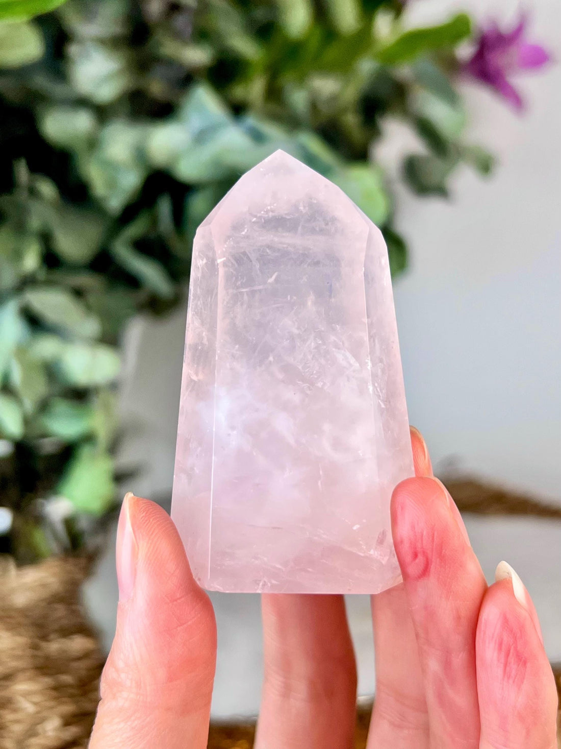 Grade AA Natural Rose Quartz Tower – Emotional Healing & Self-Love Crystal, from Bahia, Brazil RC18, 79g