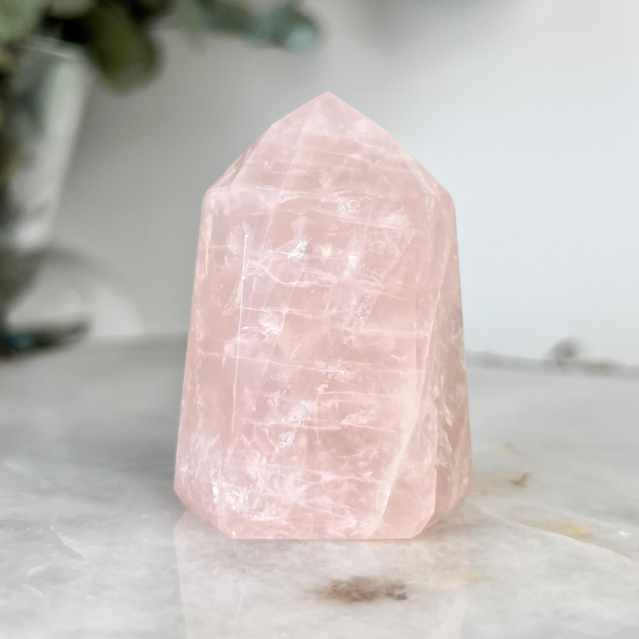 Grade AA Natural Rose Quartz Tower – Emotional Healing & Self-Love Crystal, from Bahia, Brazil RC23, 88g