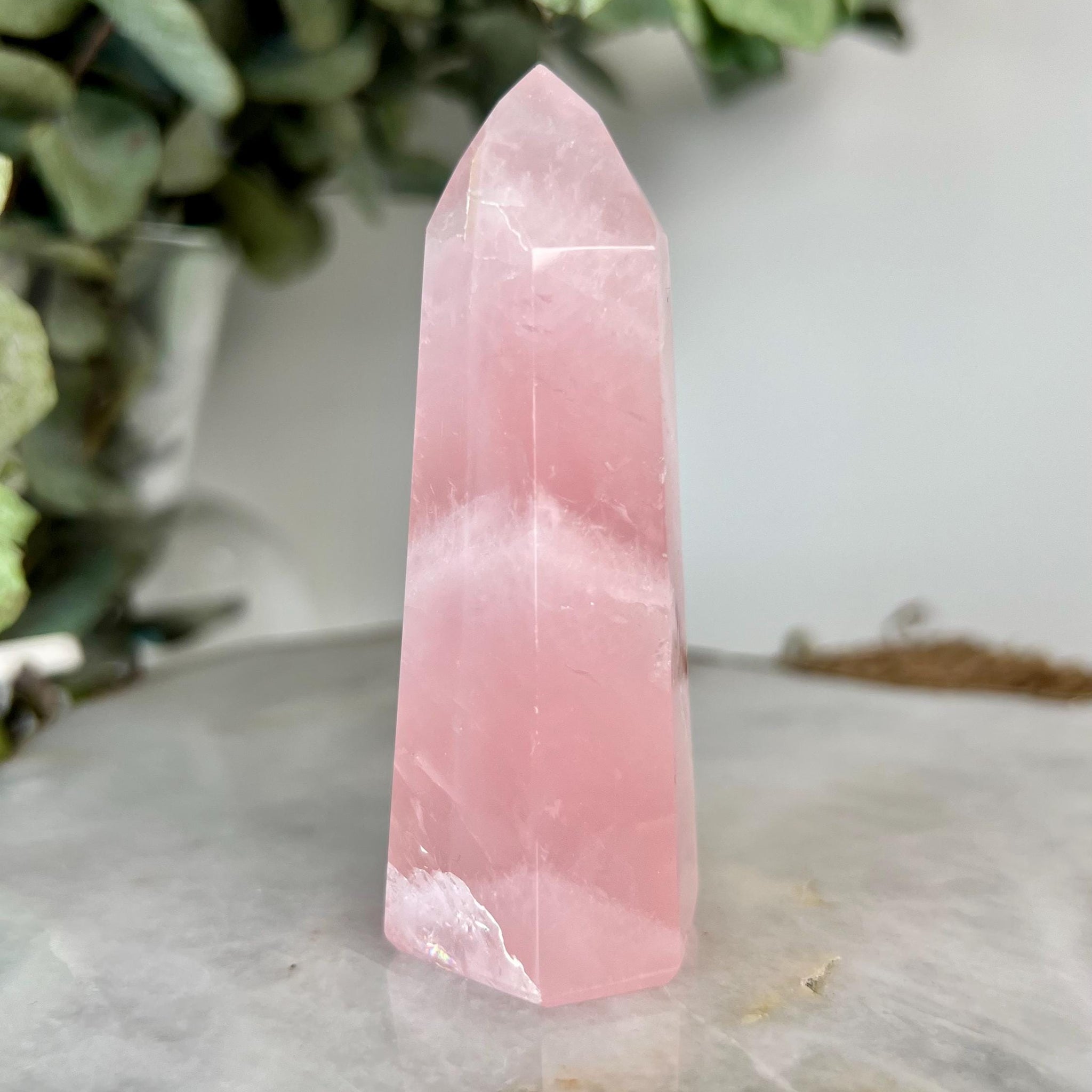 Grade AA+ Natural Rose Quartz Tower – Emotional Healing & Self-Love Crystal, from Bahia, Brazil RC25, 109g
