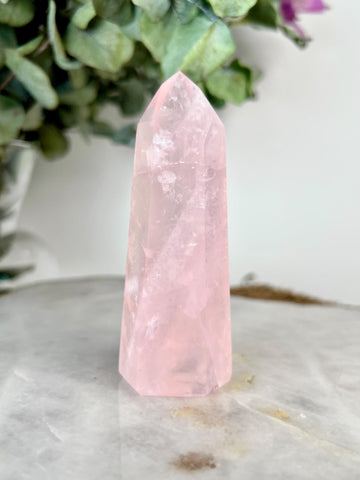 Grade AAA Natural Rose Quartz Tower – Emotional Healing & Self-Love Crystal, from Bahia, Brazil RC26,122g