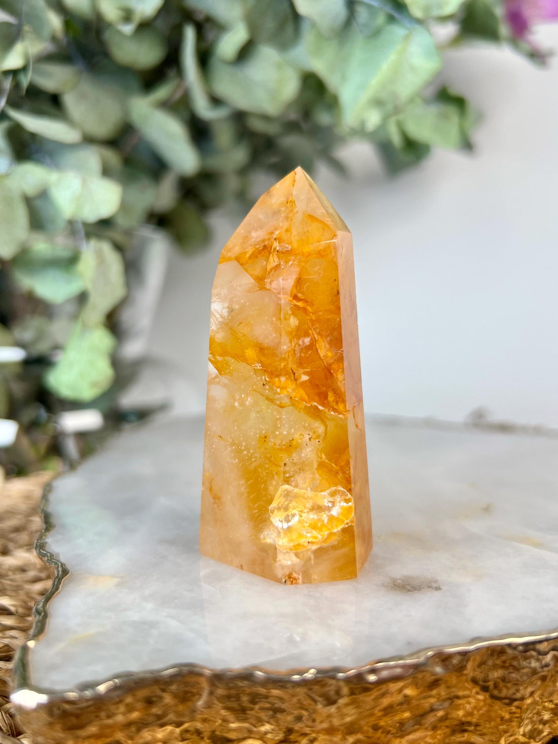 Grade AAA Golden Healer Tower - Natural Hematoid Quartz for Ultimate Healing, Abundance, and High Energy Frequency GHC57, 83g