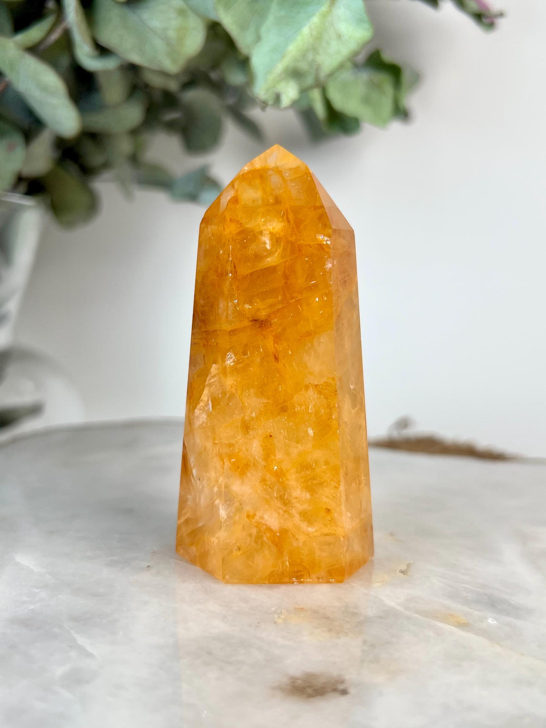 Grade AAA Golden Healer Tower - Natural Hematoid Quartz for Ultimate Healing, Abundance, and High Energy Frequency GHC65, 127g