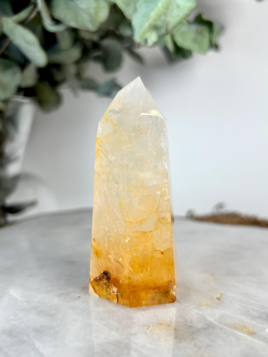 Grade AAA Golden Healer Tower - Natural Hematoid Quartz for Ultimate Healing, Abundance, and High Energy Frequency GHC67, 112g