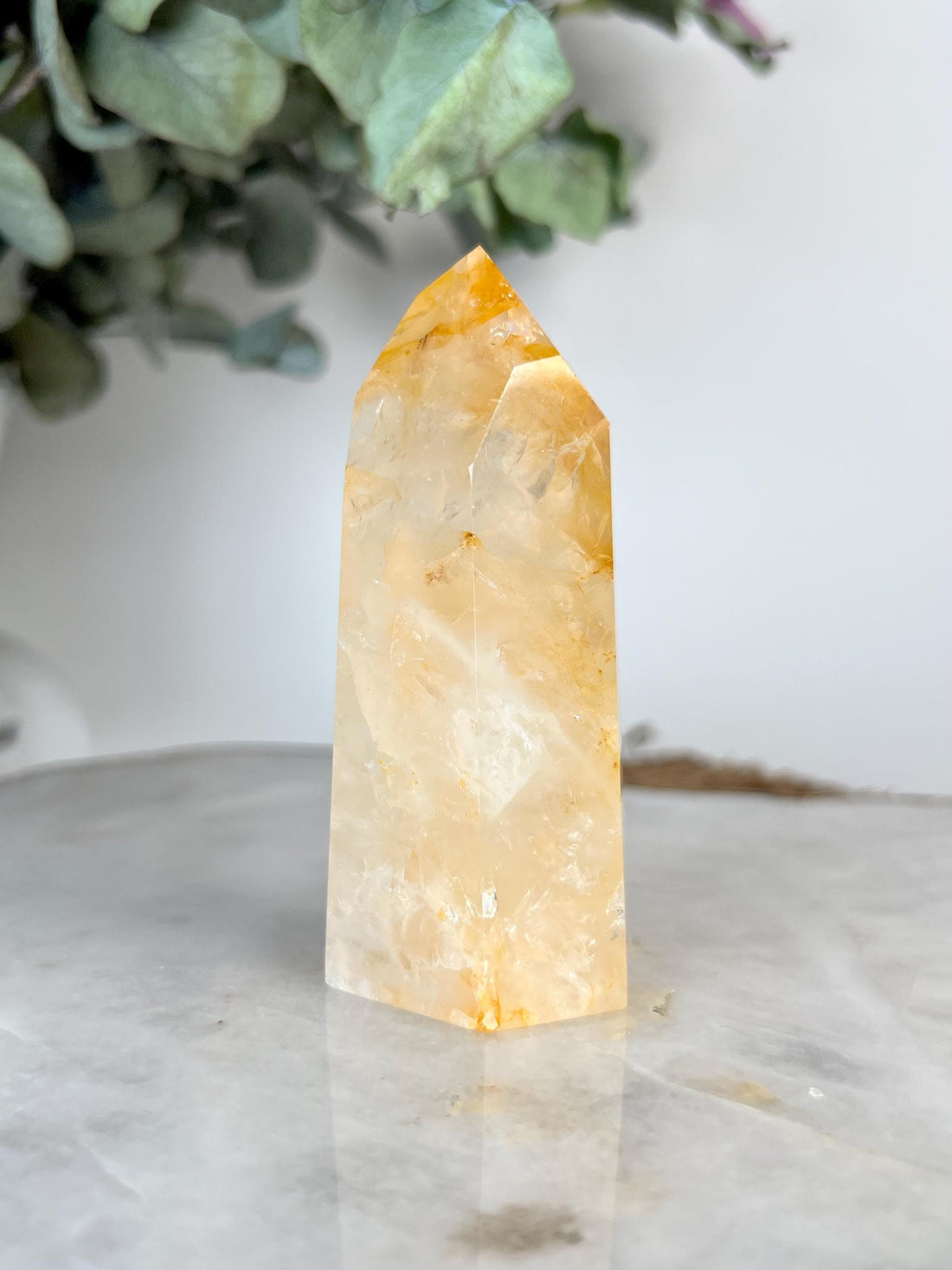 Grade AAA Golden Healer Tower - Natural Hematoid Quartz for Ultimate Healing, Abundance, and High Energy Frequency GHC68, 136g