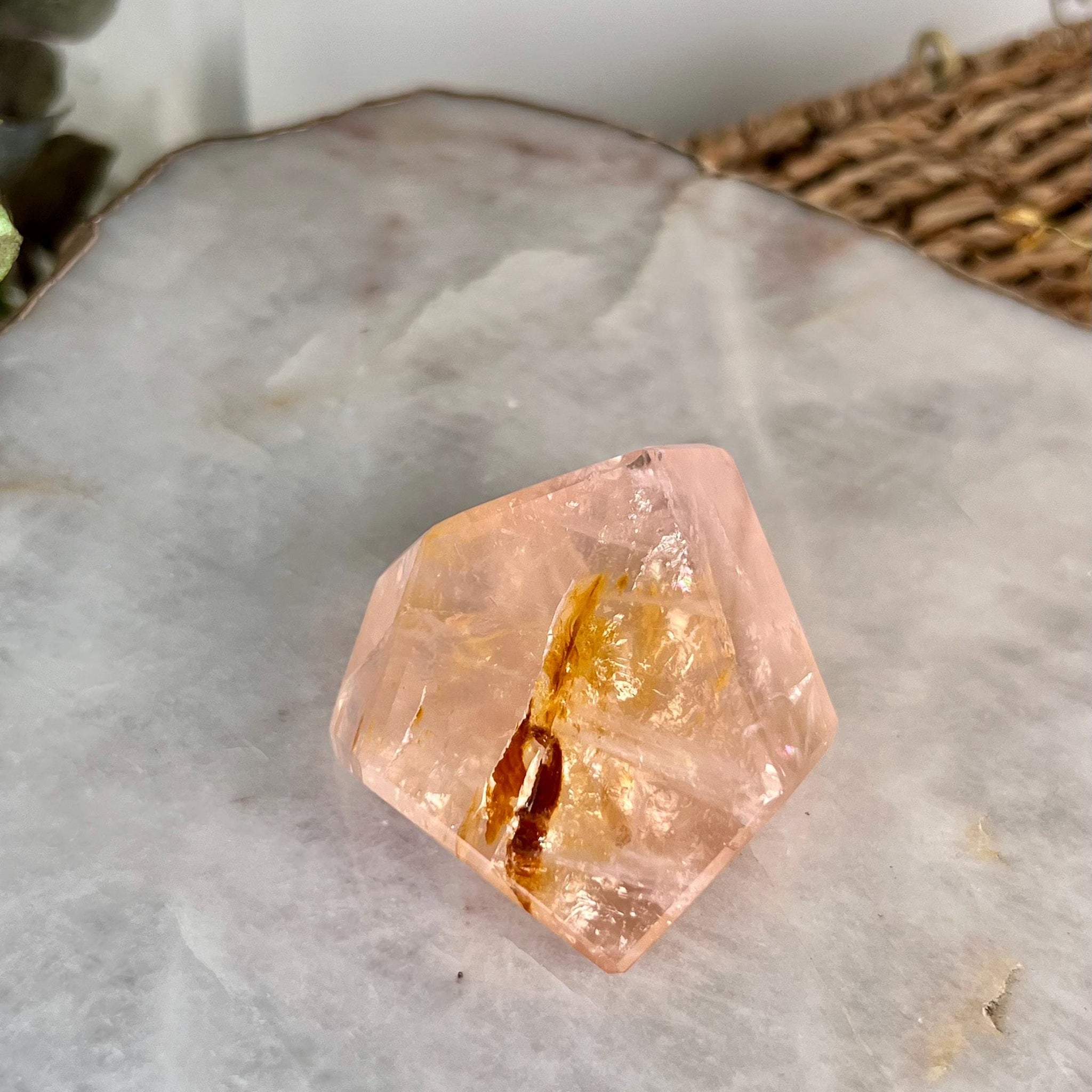 Grade AAA Golden Healer Rose Quartz Freeform - A Celestial Beacon of Love and Healing, GRC91, 85g