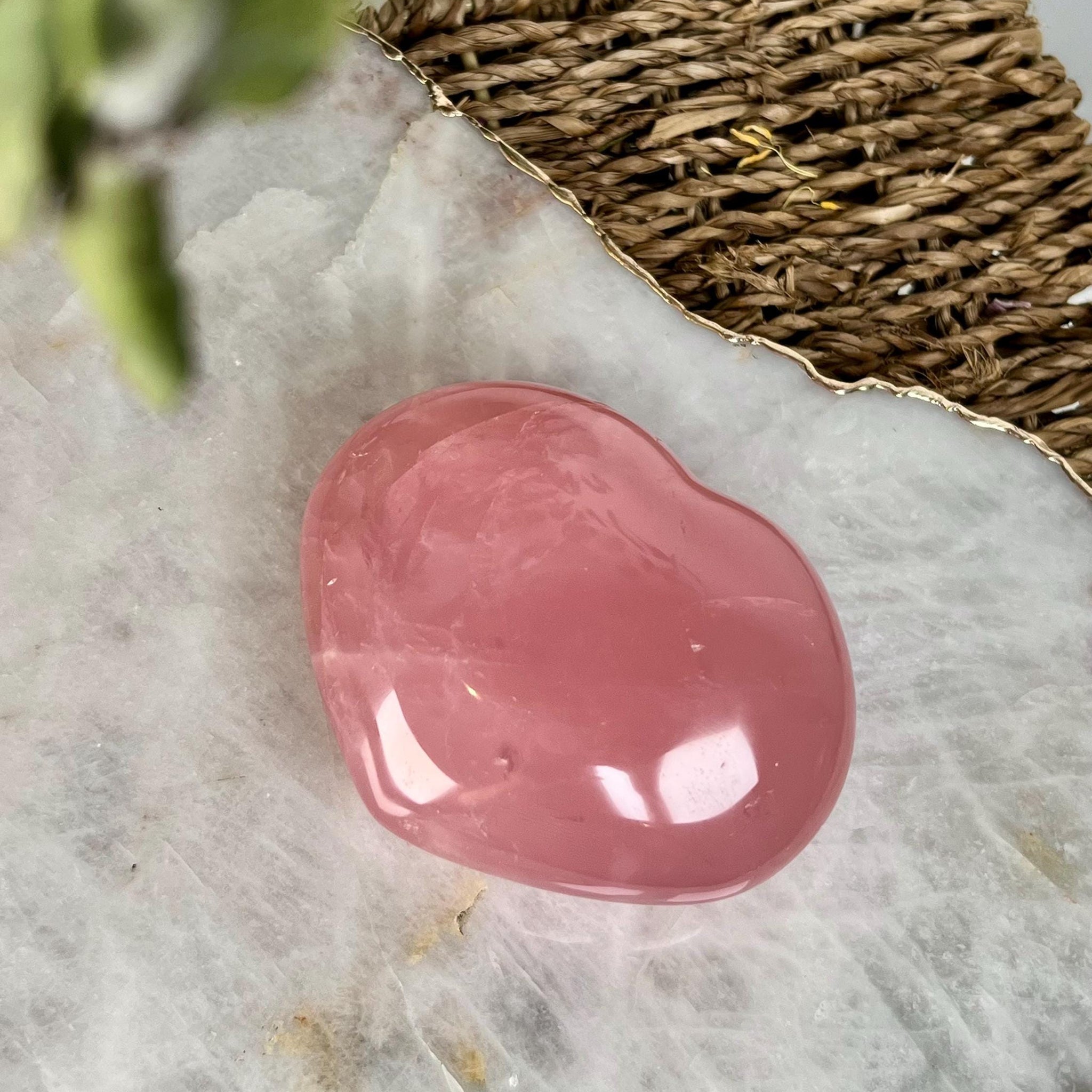 Grade AA Rose Quartz Heart with Rainbow & Starlight | High-Vibe Crystal from Madagascar | Love • Healing • Radiance, RH01, 406g