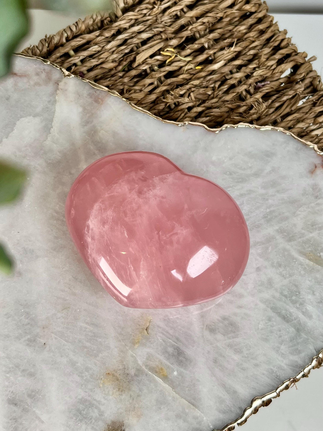 Grade AA Rose Quartz Heart with Rainbow & Starlight | High-Vibe Crystal from Madagascar | Love • Healing • Radiance, RH01, 406g