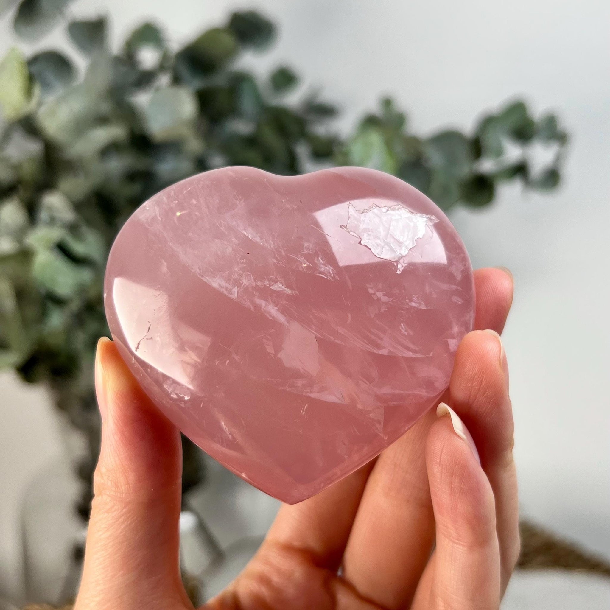 Grade AA Rose Quartz Heart with Rainbow & Starlight | High-Vibe Crystal from Madagascar | Love • Healing • Radiance, RH08, 225g