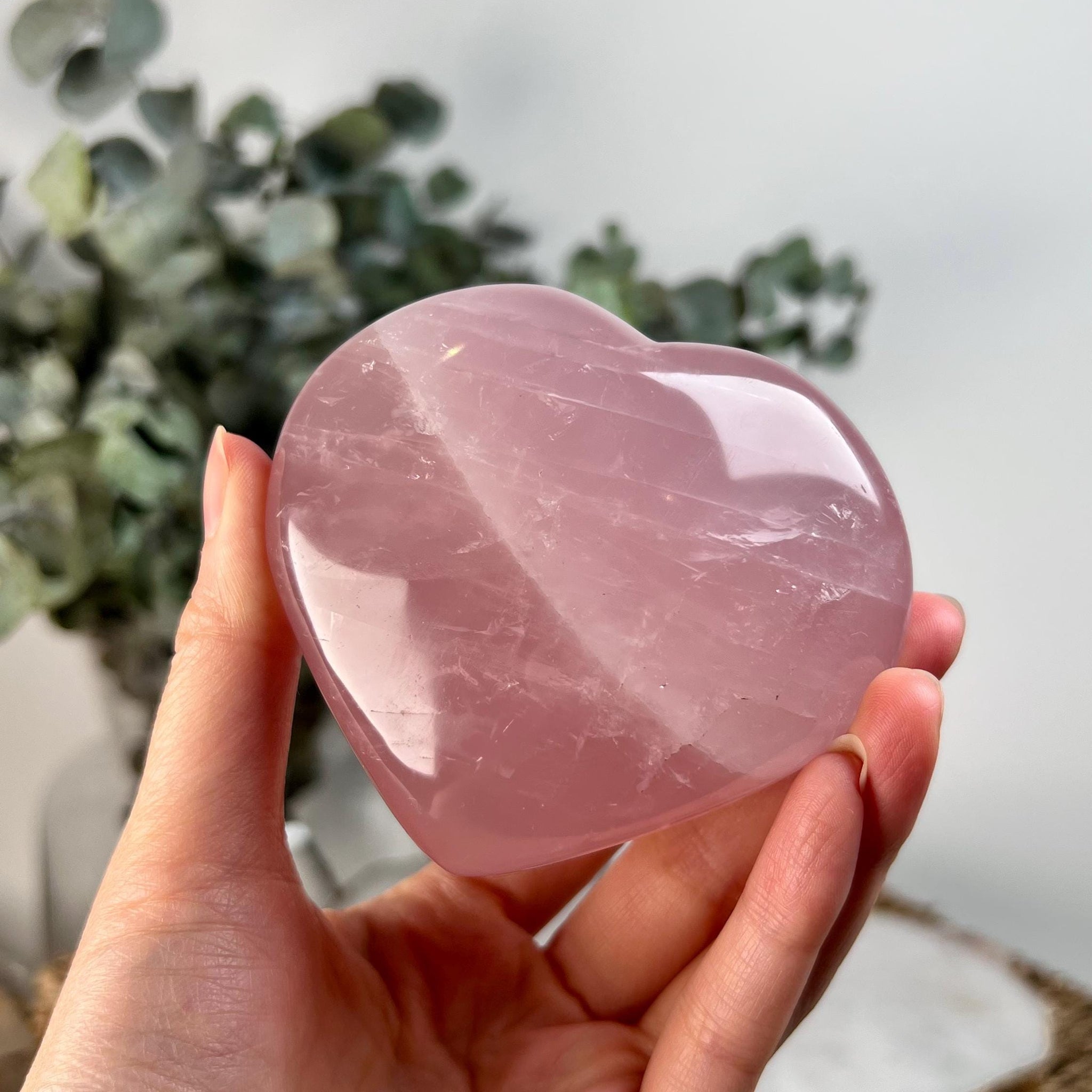 Grade AA Rose Quartz Heart with Rainbow & Starlight | High-Vibe Crystal from Madagascar | Love • Healing • Radiance, RH11, 319g