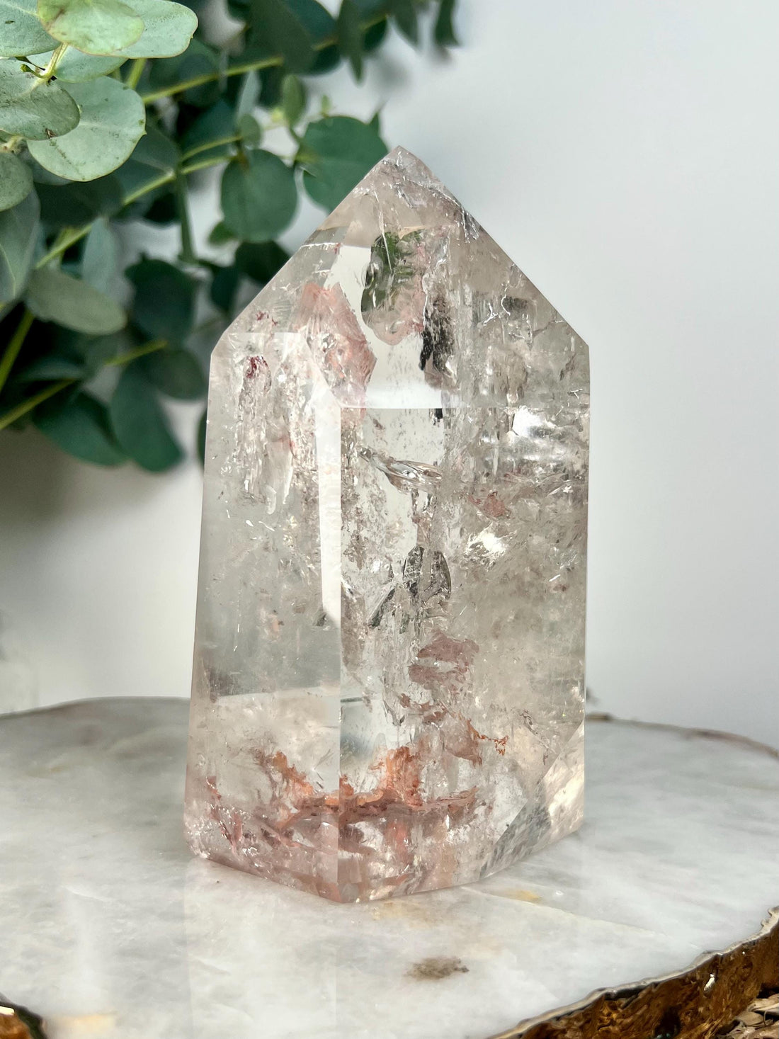 Grade AA Grey-Blue Lemurian Tower | Iron • Rainbows • Rare Lodolite | Grey Blue Mine, Diamantina, Brazil GBL02, 1.083kg