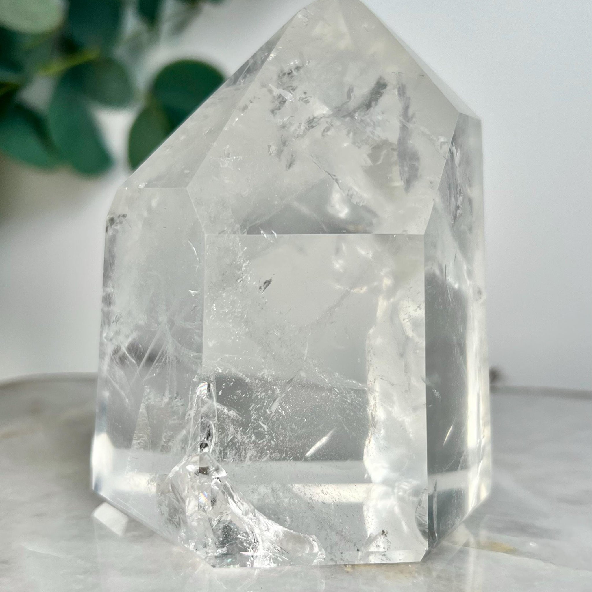 Grade A+ Lemurian Quartz Tower with Rainbows and Phantom | Grey Blue Mine, Diamantina, Brazil | Emotional Clarity & Soul Healing GBL03, 736g