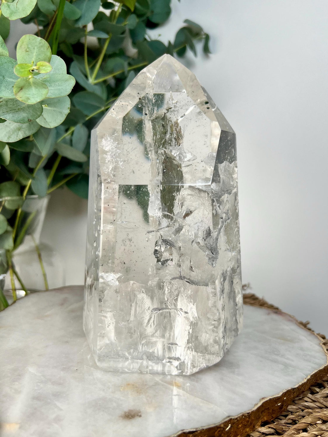Grade AA XL Grey-Blue Lemurian Tower | Lodolite • Hematite • Black Rutile | Grey Blue Mine, Diamantina | Minor Imperfection GBL06, 2.469kg
