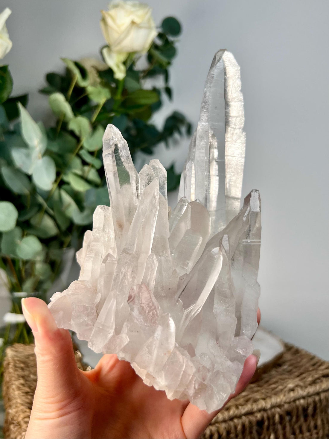 Grade AA Blue Needle Lemurian Quartz Cluster, Rare High-Frequency Formation, Diamantina, Brazil, Light Codes  BLH03, 930g