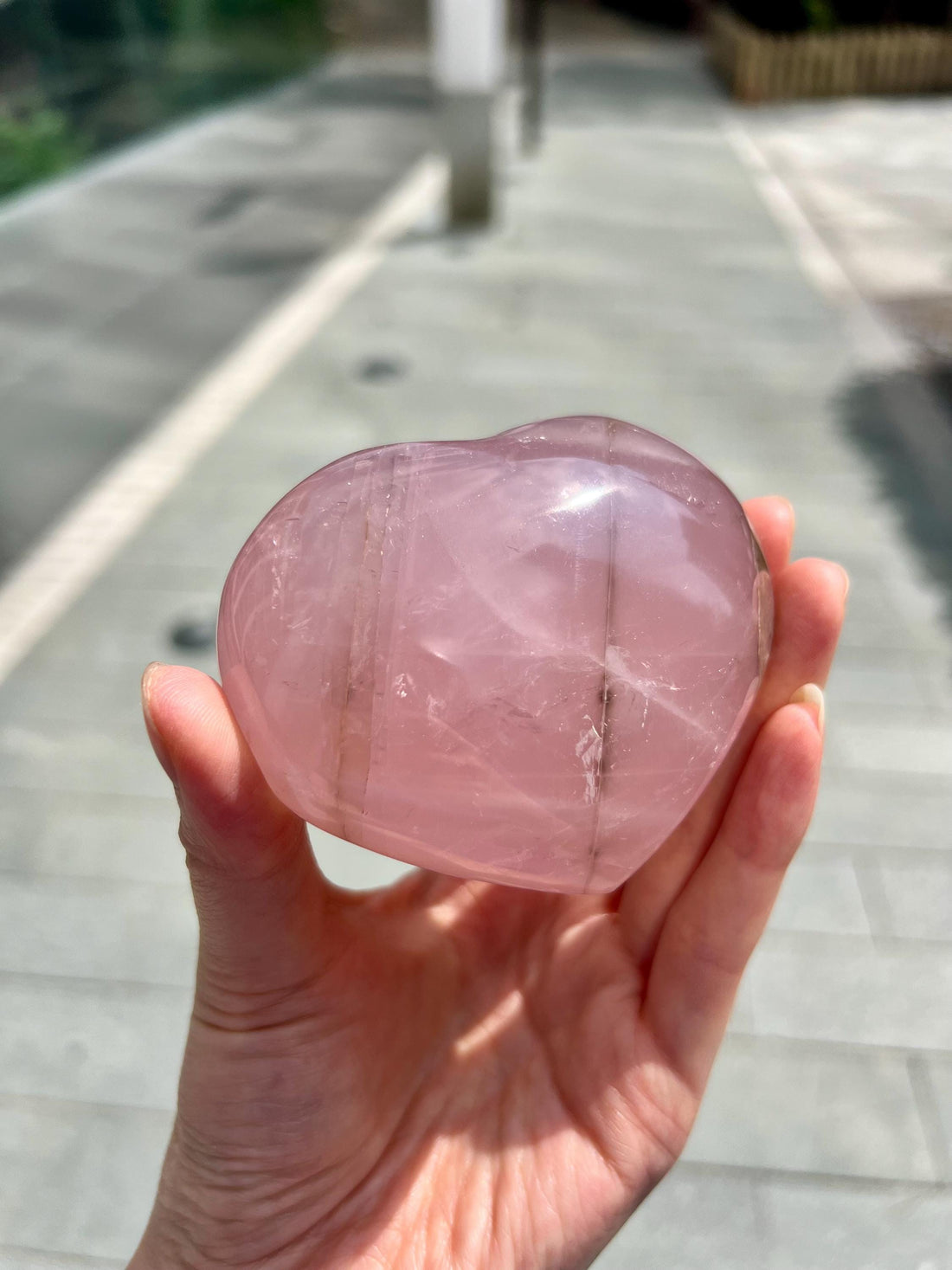 Grade A Rose Quartz Heart with Iron, Rainbow & Starlight | High-Vibe Crystal from Madagascar | Love • Healing • Radiance, RH17, 313g