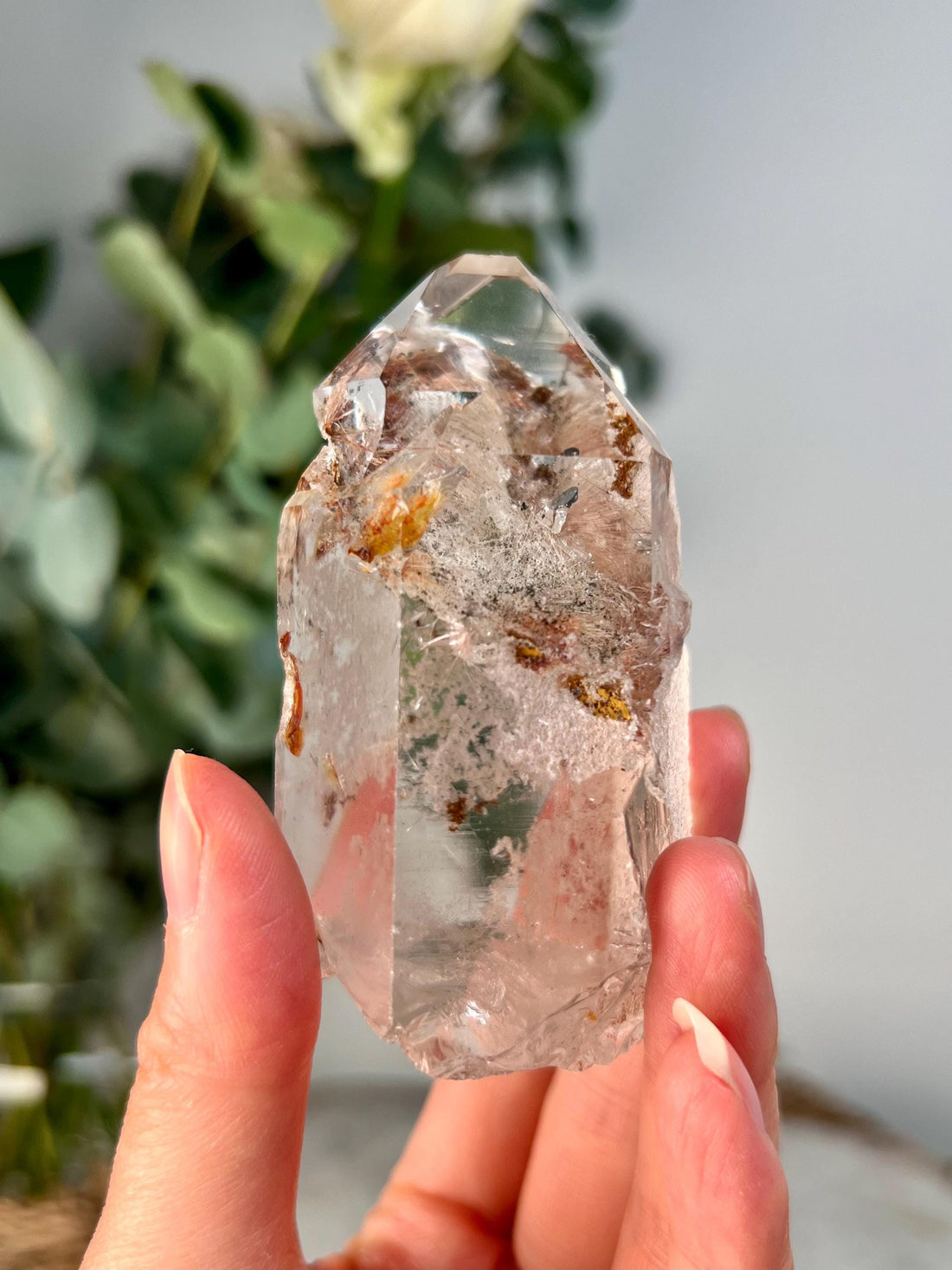 RARE Grade AA+ Cathedral Lemurian Quartz Point with Hematite, Iron, Chlorite and Rutile, Akashic Record Access - LCC42, 181g