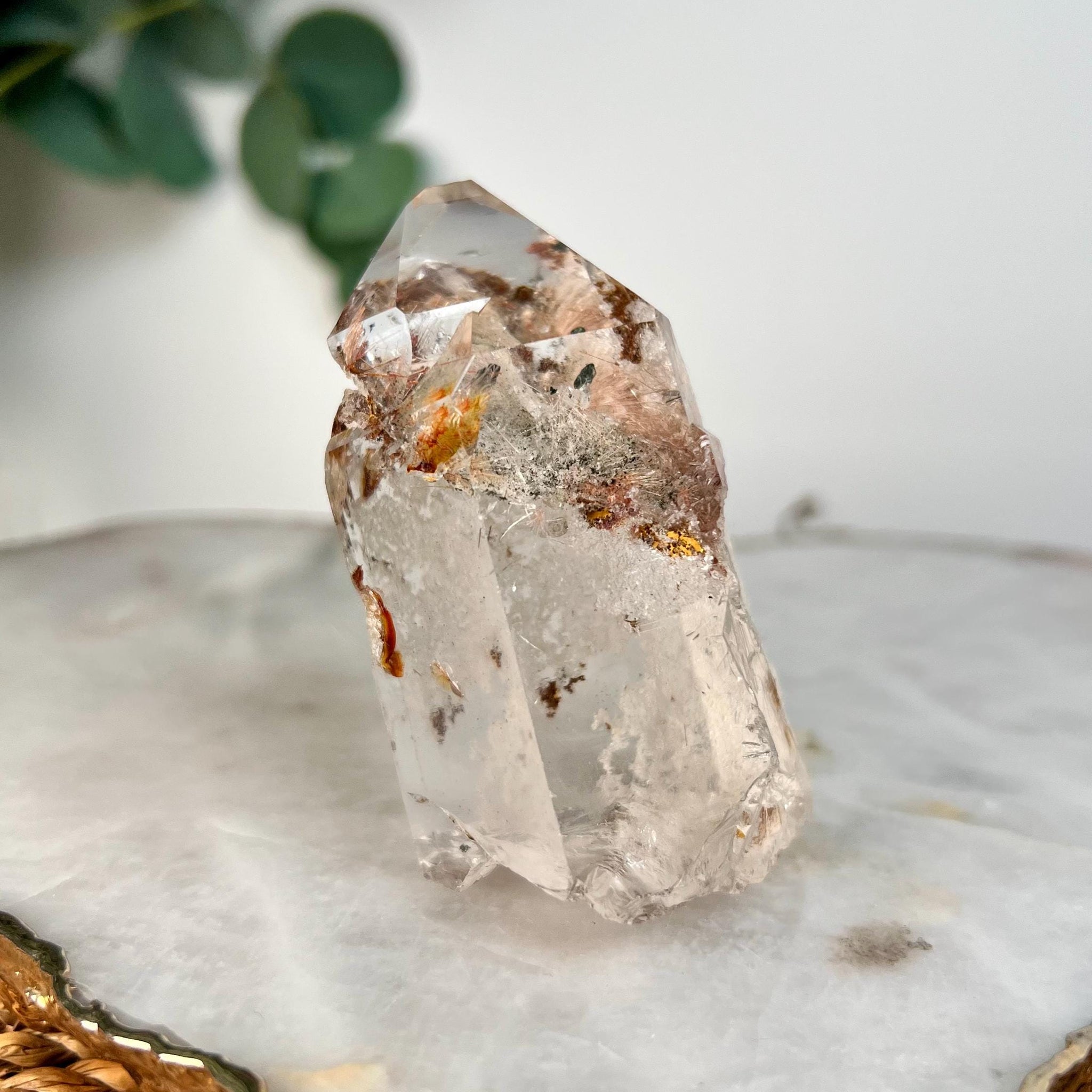 RARE Grade AA+ Cathedral Lemurian Quartz Point with Hematite, Iron, Chlorite and Rutile, Akashic Record Access - LCC42, 181g