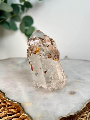 RARE Grade AA+ Cathedral Lemurian Quartz Point with Hematite, Iron, Chlorite and Rutile, Akashic Record Access - LCC42, 181g