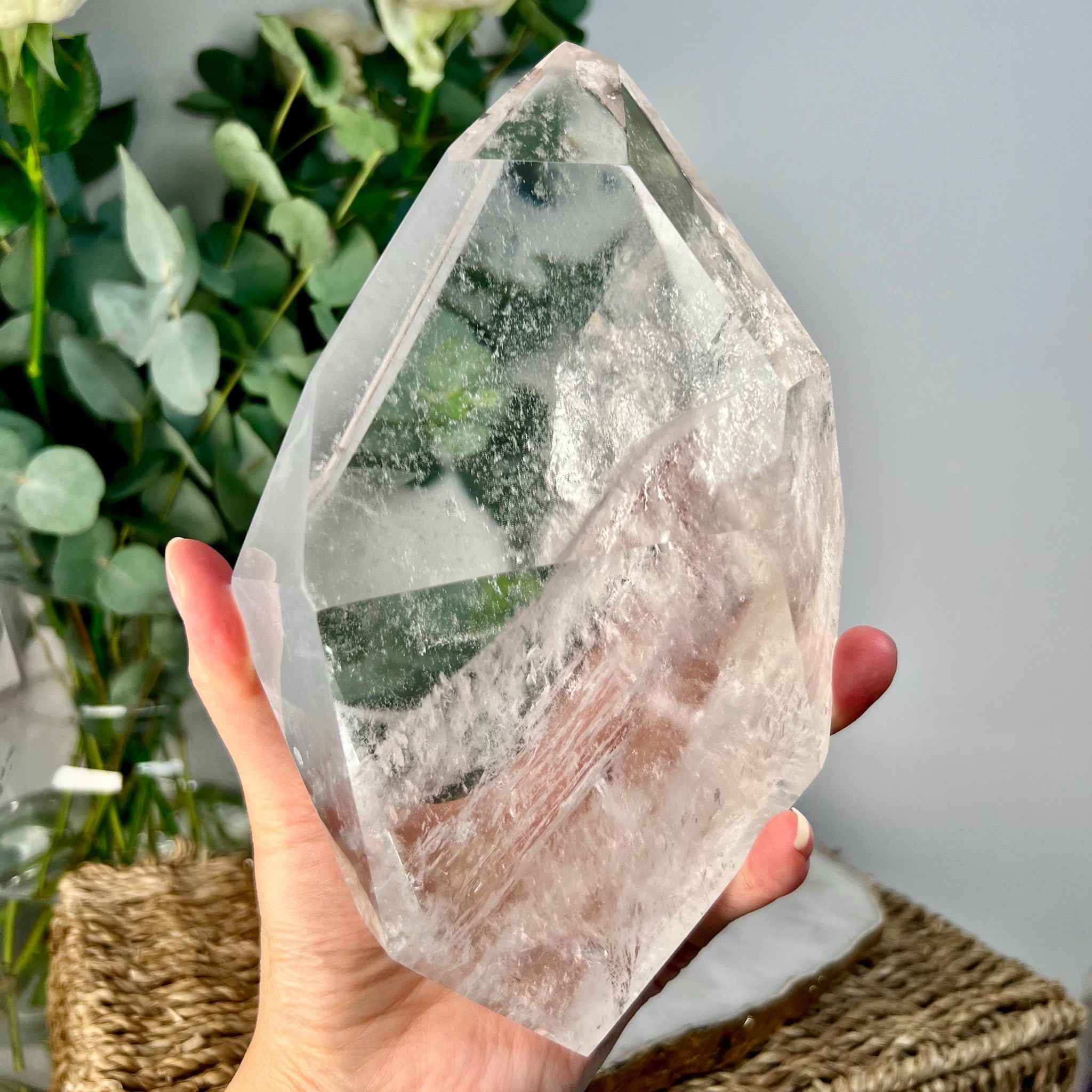 Grade AA Large Lemurian Freeform DT | Rainbow Double-Terminated Quartz | Grey Blue Mine, Diamantina | Ceremonially Activated  GBL04, 1.541kg