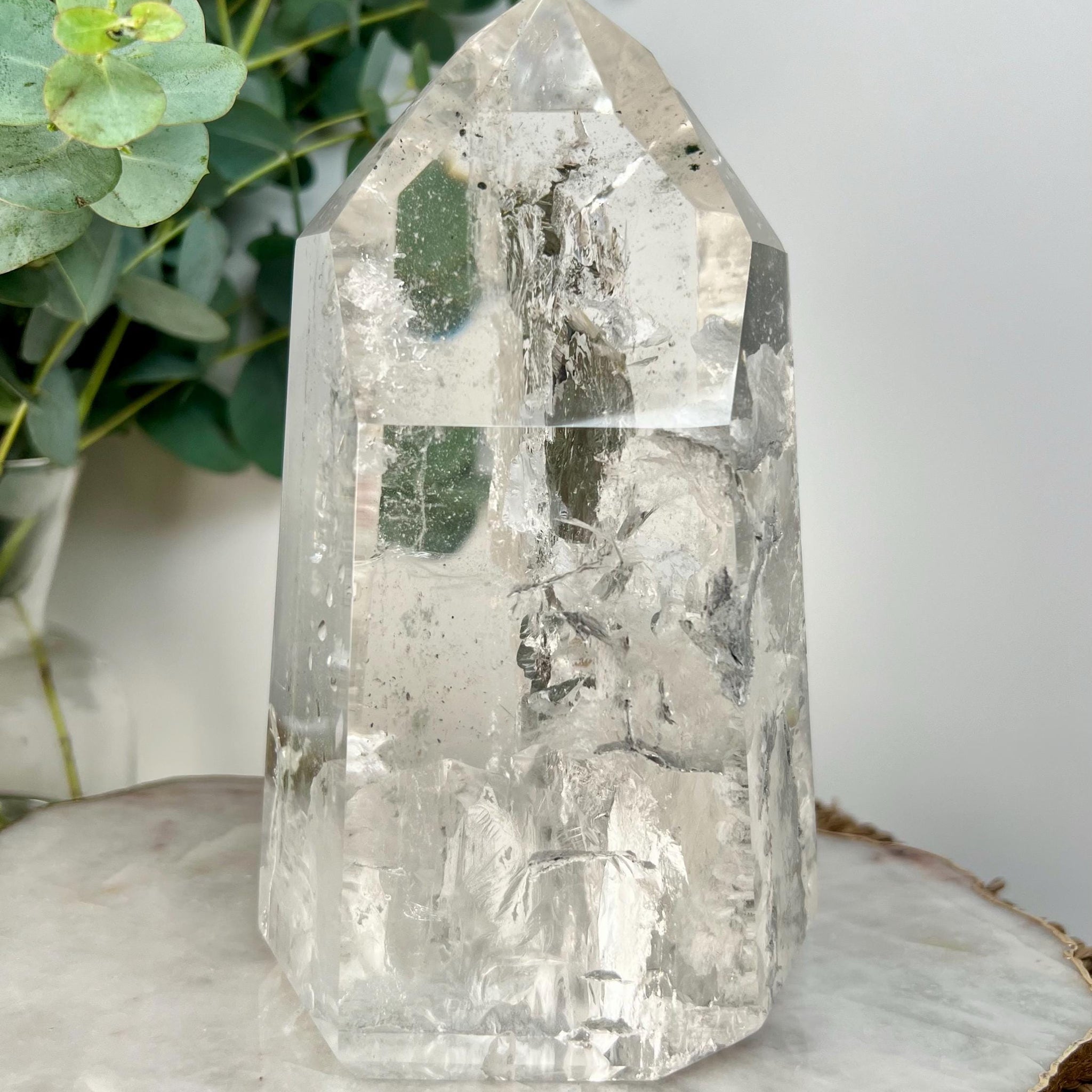Grade AA XL Grey-Blue Lemurian Tower | Lodolite • Hematite • Black Rutile | Grey Blue Mine, Diamantina | Minor Imperfection GBL06, 2.469kg