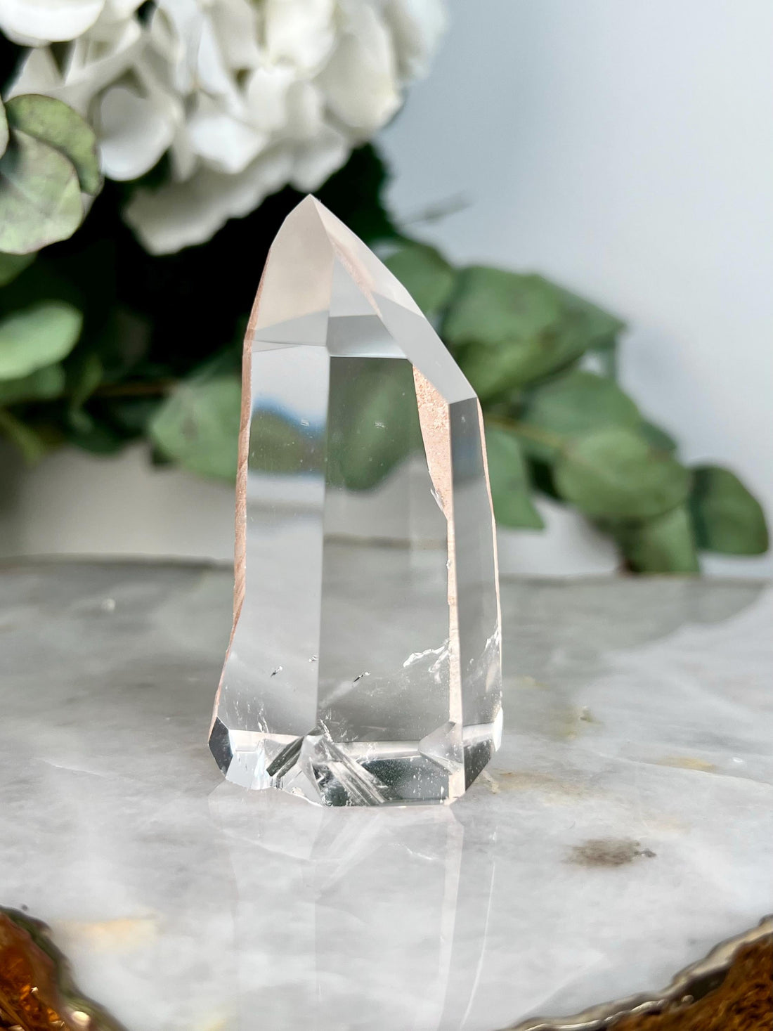 Grade AAA Blue Needle Lemurian Tower, Self-Healed with Hematite - Semi-polished, Top Quality, from Sento Se Bahia BLT04, 116g