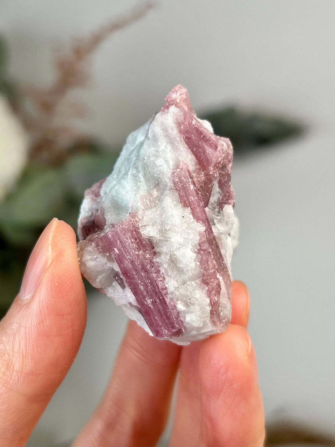 Grade A+ Natural Pink Tourmaline on Aquamarine,A Harmonious Blend of Love and Serenity PTC55, 37g