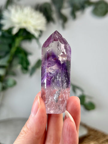 Grade A+ Phantom Amethyst Quartz Tower with Rainbows | Bahia Brazil | Energetically Activated PA05, 49g