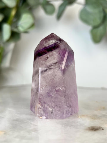 Grade A+ Phantom Amethyst Quartz Tower with Rainbows and Iron | Bahia Brazil | Energetically Activated PA16, 91g