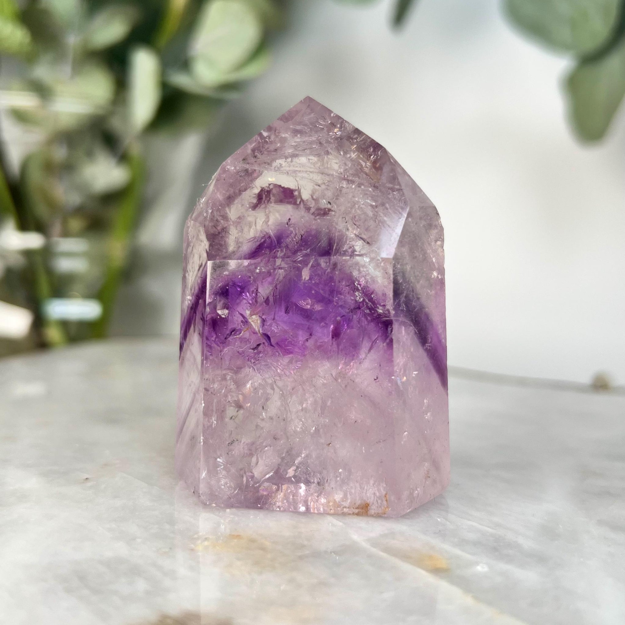 Grade A+ Phantom Amethyst Quartz Tower with Rainbows | Bahia Brazil | Energetically Activated PA19, 111g