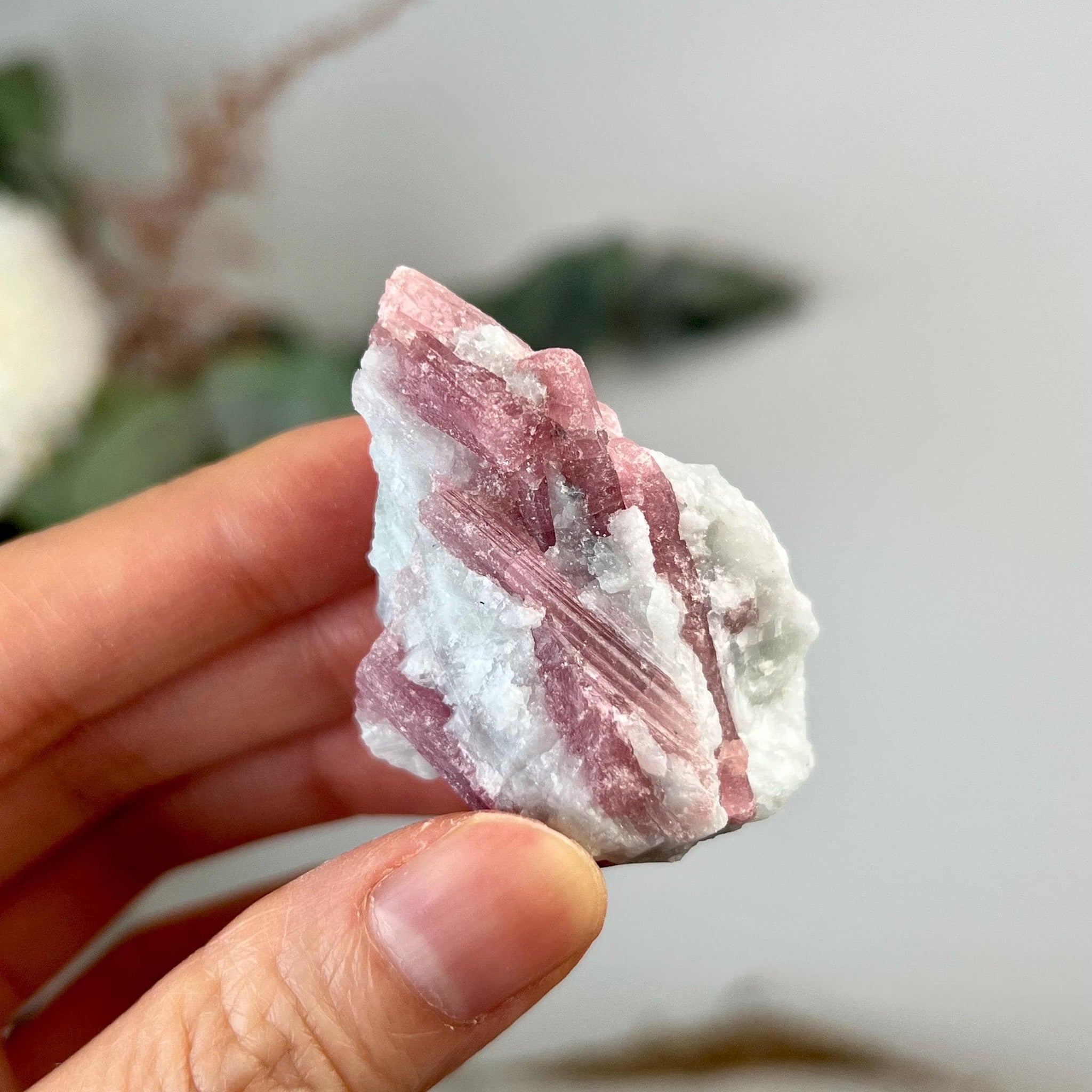Grade A+ Natural Pink Tourmaline on Aquamarine,A Harmonious Blend of Love and Serenity PTC55, 37g