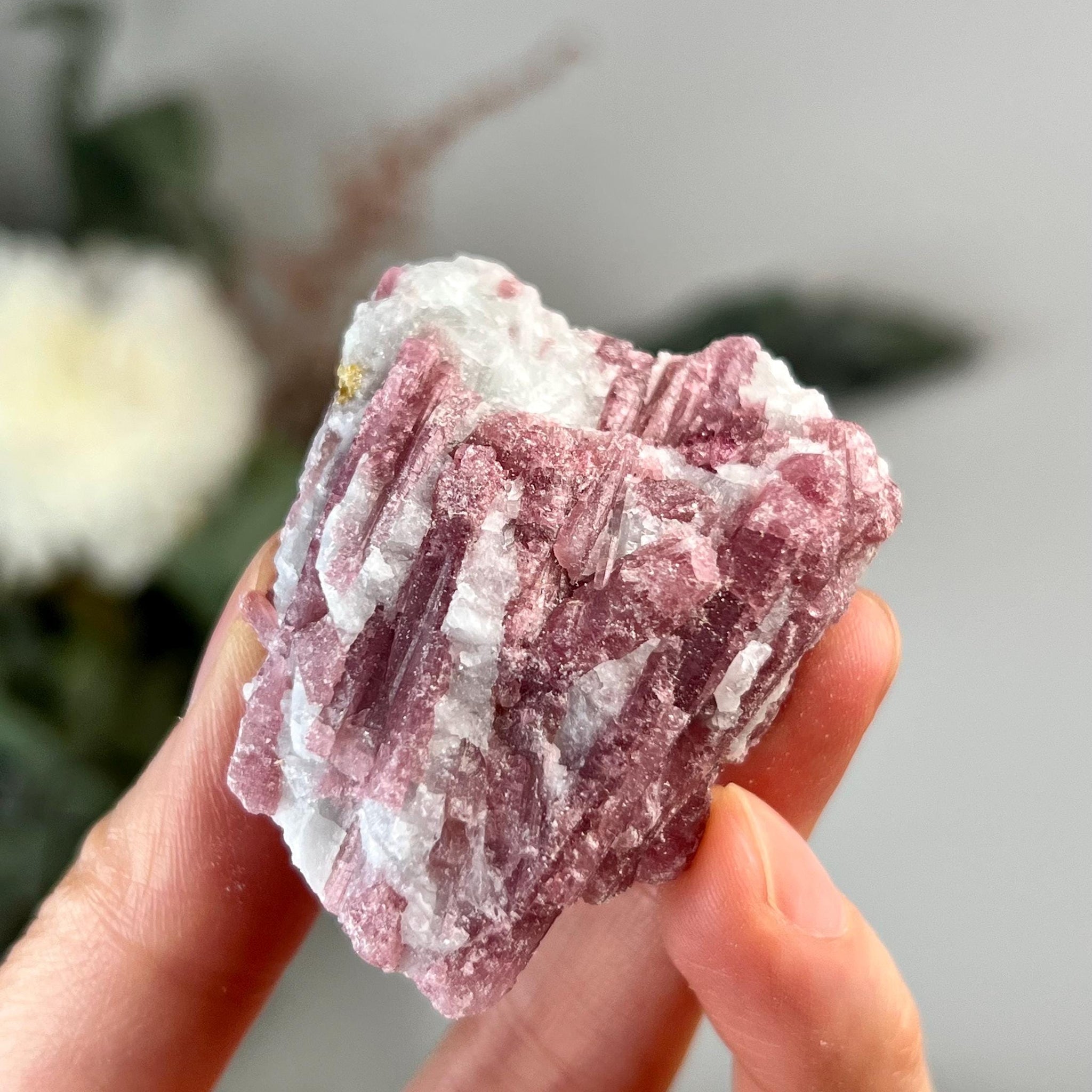 Grade AA Natural Pink Tourmaline on Aquamarine,A Harmonious Blend of Love and Serenity PTC57, 37g