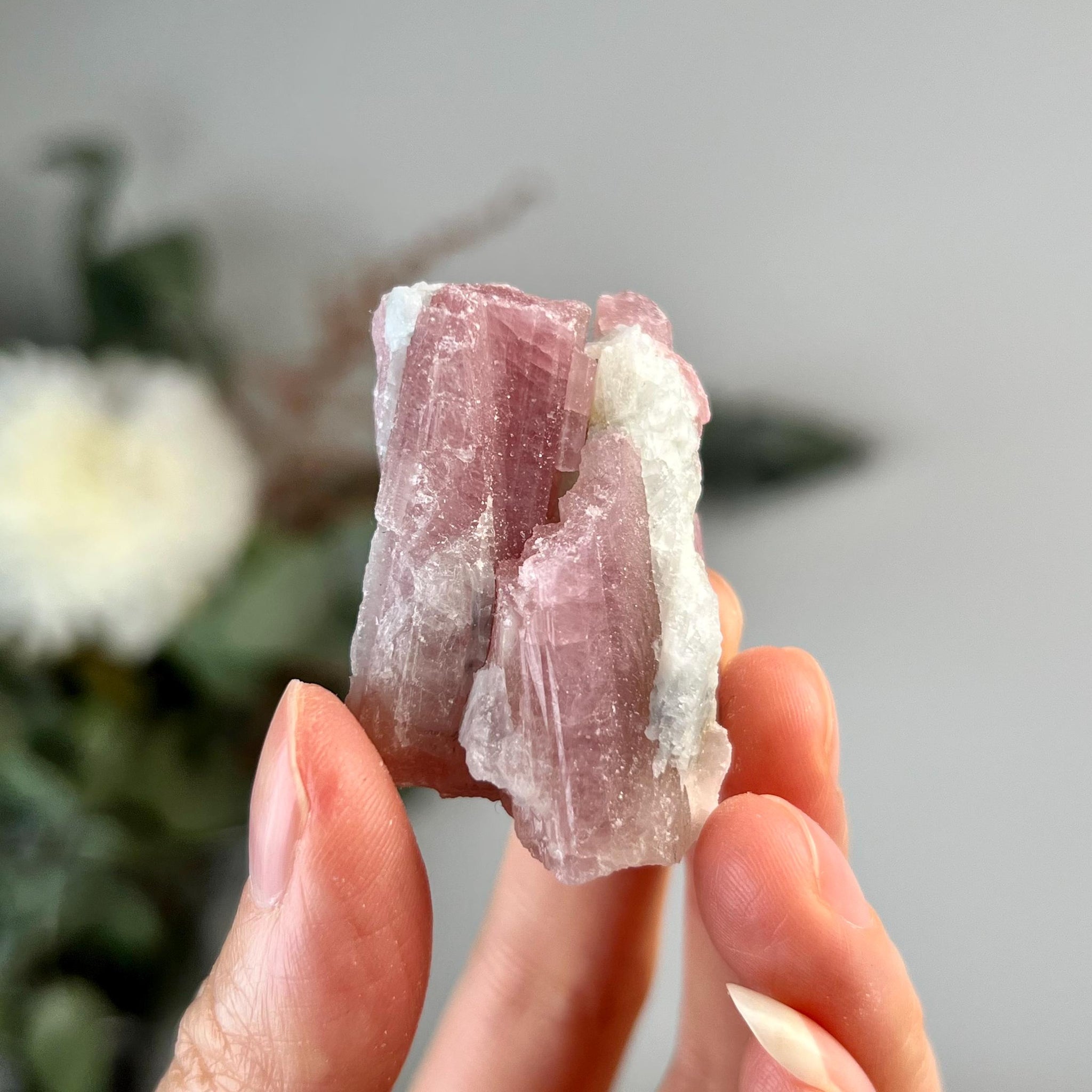 Grade A+ Natural Pink Tourmaline on Aquamarine,A Harmonious Blend of Love and Serenity PTC58, 27g