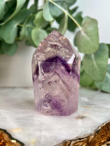 Grade A+ Phantom Amethyst Quartz Tower with BIG Rainbows | Bahia Brazil | Energetically Activated PA25, 167g