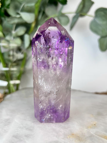 Grade A+ Phantom Amethyst Quartz Tower with Rainbows | Bahia Brazil | Energetically Activated PA01, 159g