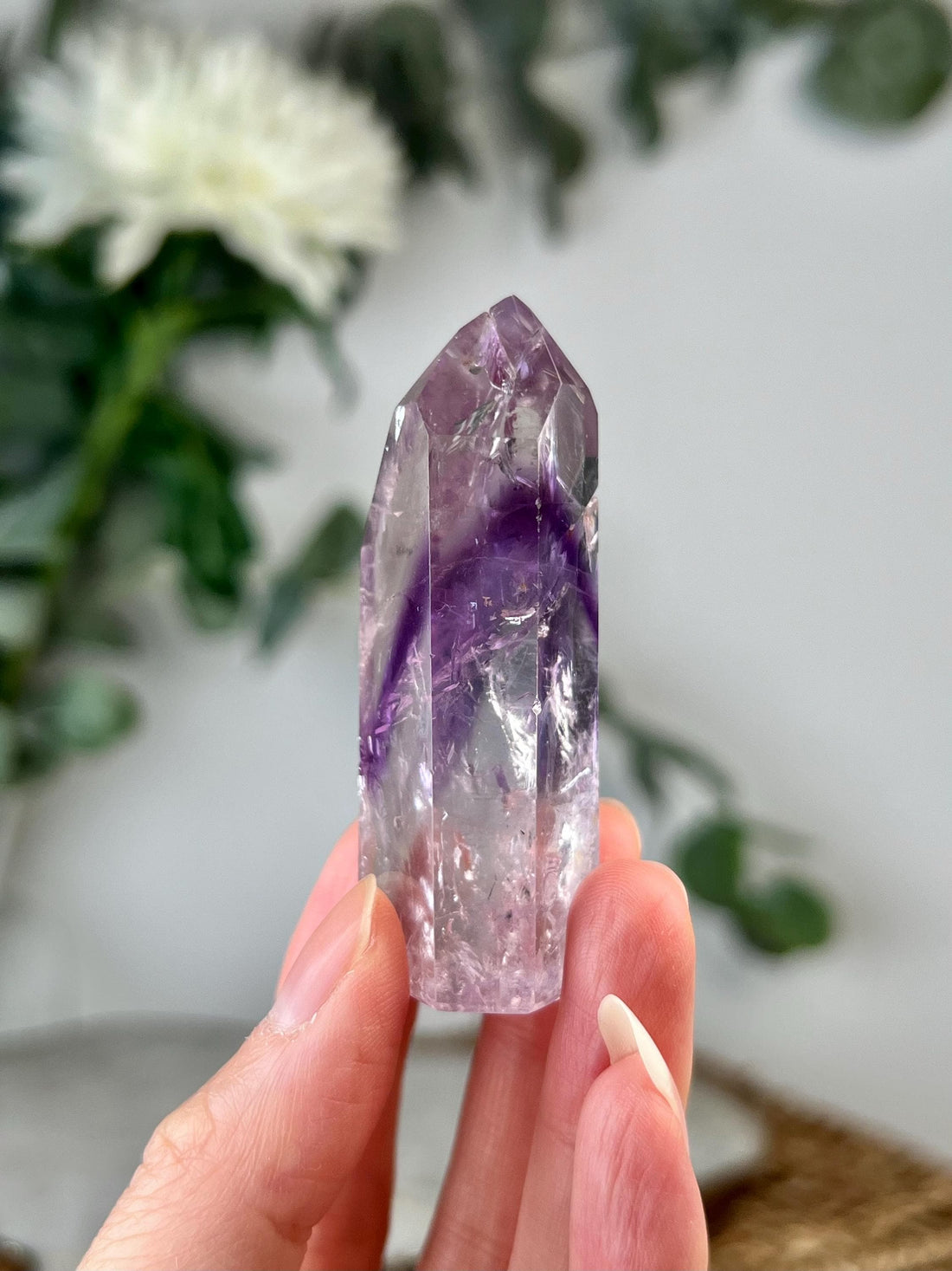 Grade A+ Phantom Amethyst Quartz Tower with Rainbows | Bahia Brazil | Energetically Activated PA05, 49g