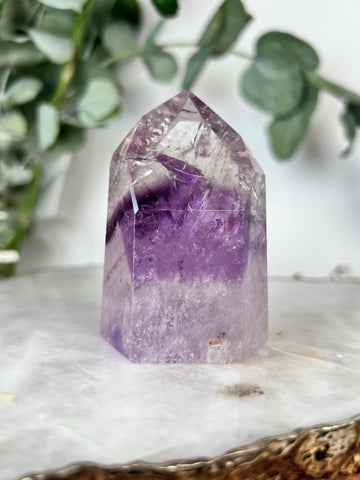 Grade A Phantom Amethyst Quartz Tower with Rainbows | Bahia Brazil | Energetically Activated PA10, 188g