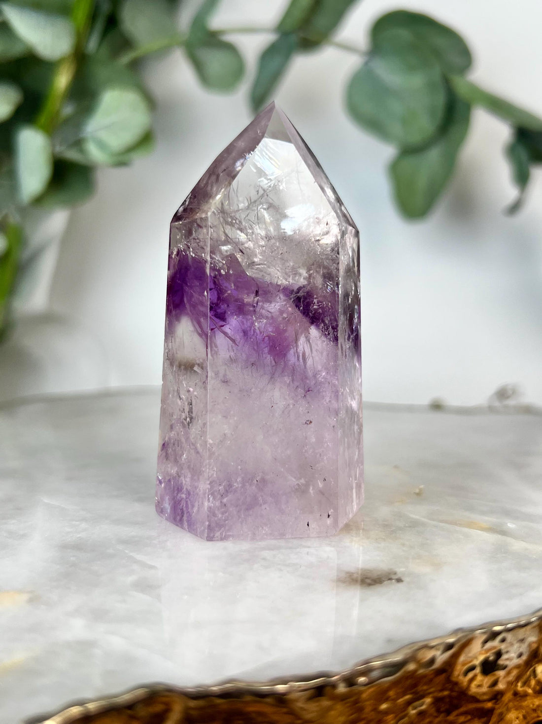 Grade A+ Phantom Amethyst Quartz Tower with Rainbows | Bahia Brazil | Energetically Activated PA11, 129g