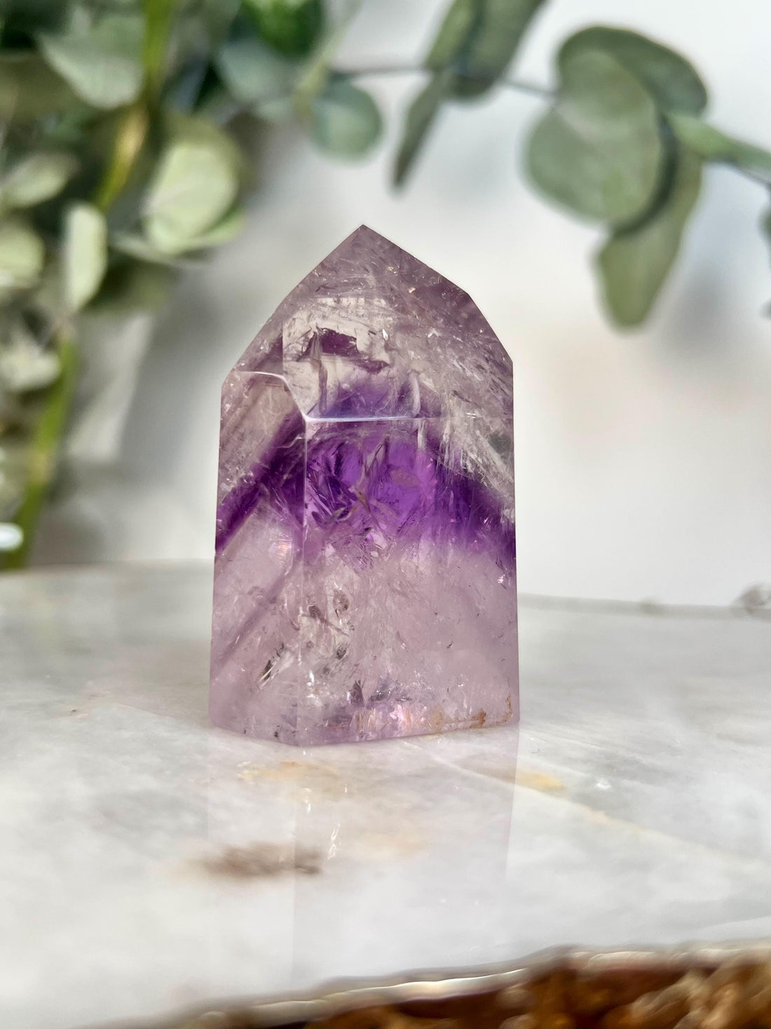 Grade A+ Phantom Amethyst Quartz Tower with Rainbows | Bahia Brazil | Energetically Activated PA19, 111g