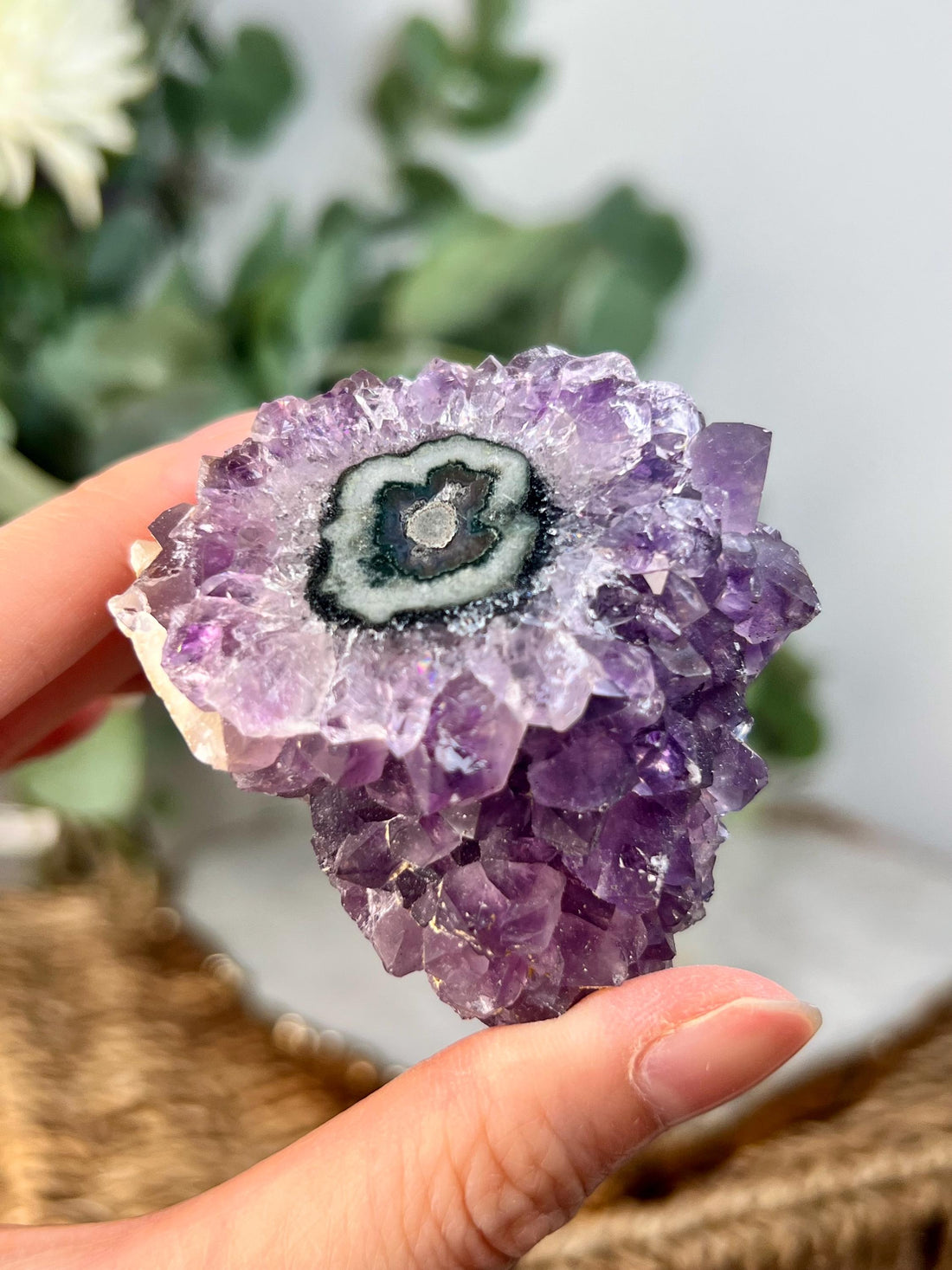 Grade A Natural Uruguay Amethyst Stalactite with Calcite  – Unique Formation, High-Energy Healing Crystal - US134, 137g