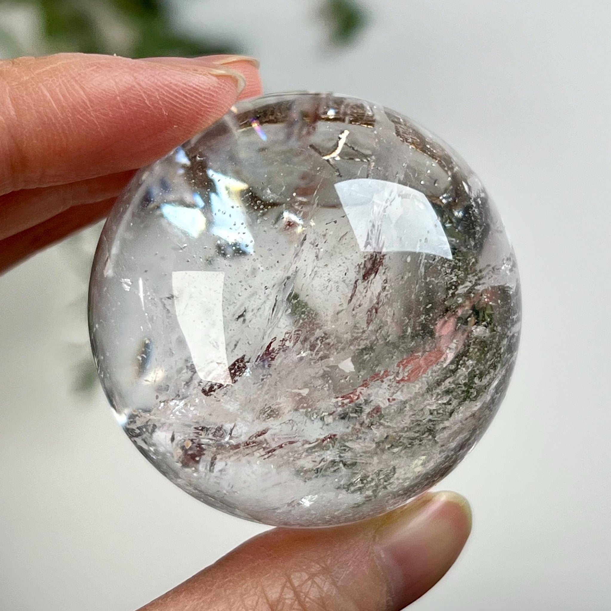 Grade A Lemurian Quartz Sphere with Rainbows | Serra do Cabral Minas Gerais Brazil | Energetically Activated LS01, 133g, 45mm